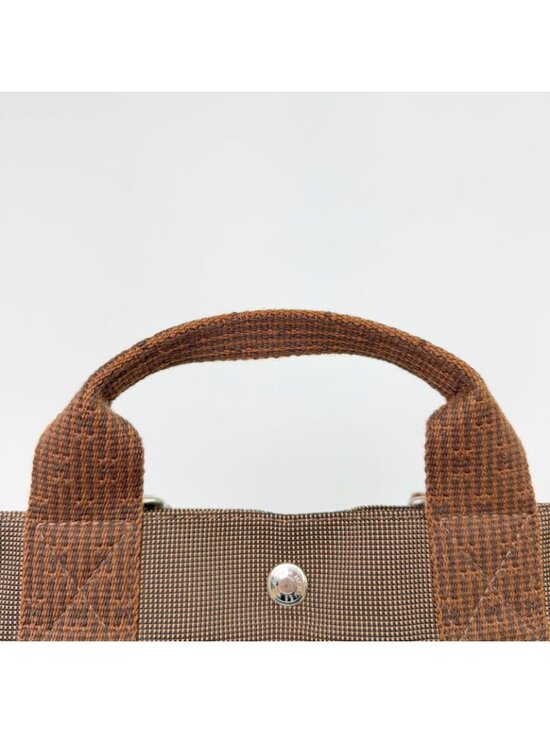 Hermes Her Line a Dos PM Backpack Canvas Brown Silver Vintage main image 12